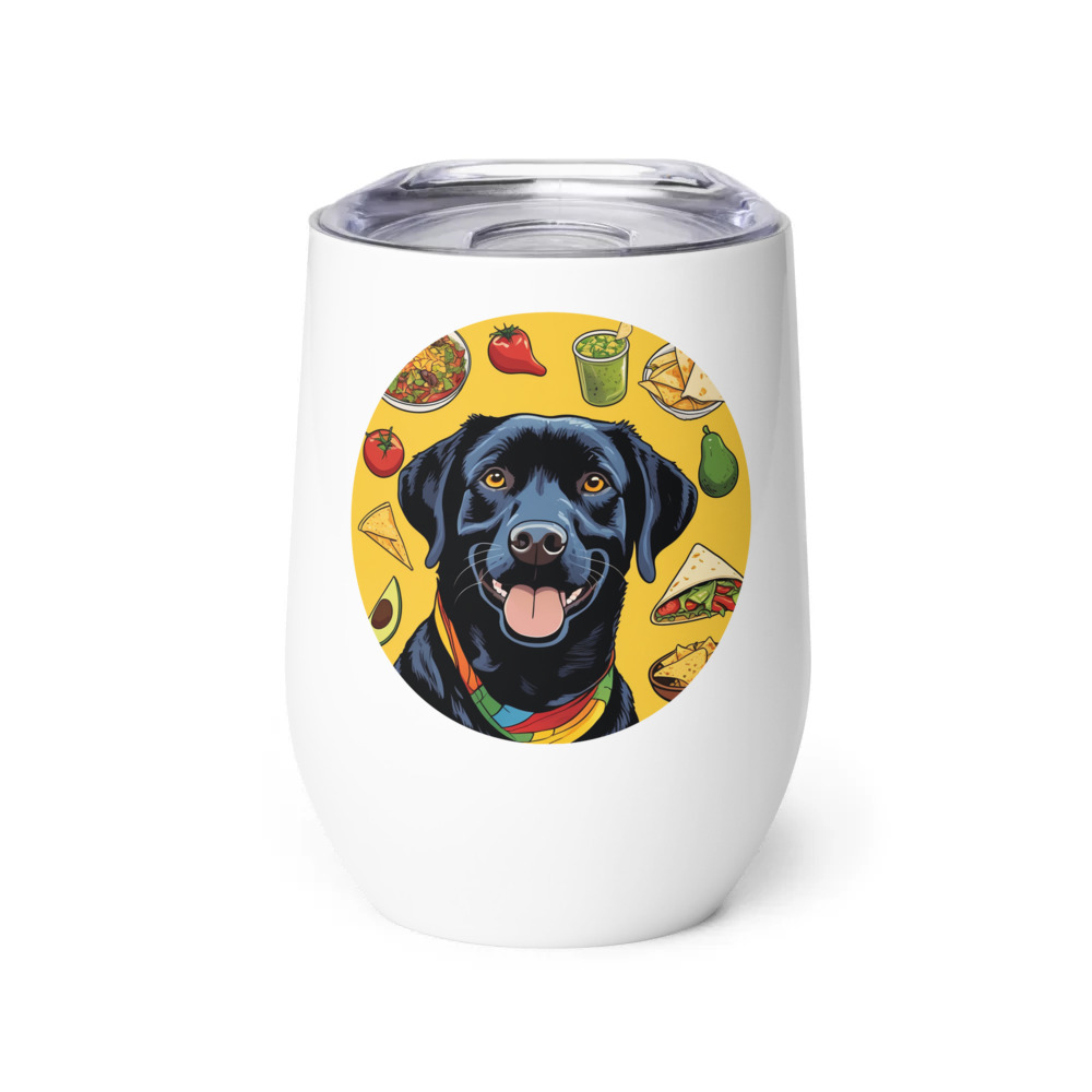 PugMug Custom Black Labrador Retriever Wine Tumbler