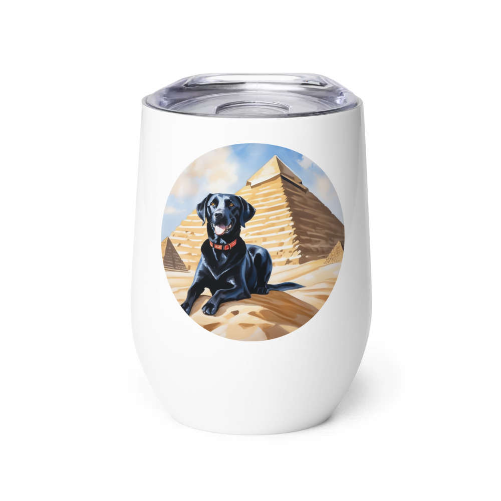 PugMug Custom Black Labrador Retriever Wine Tumbler