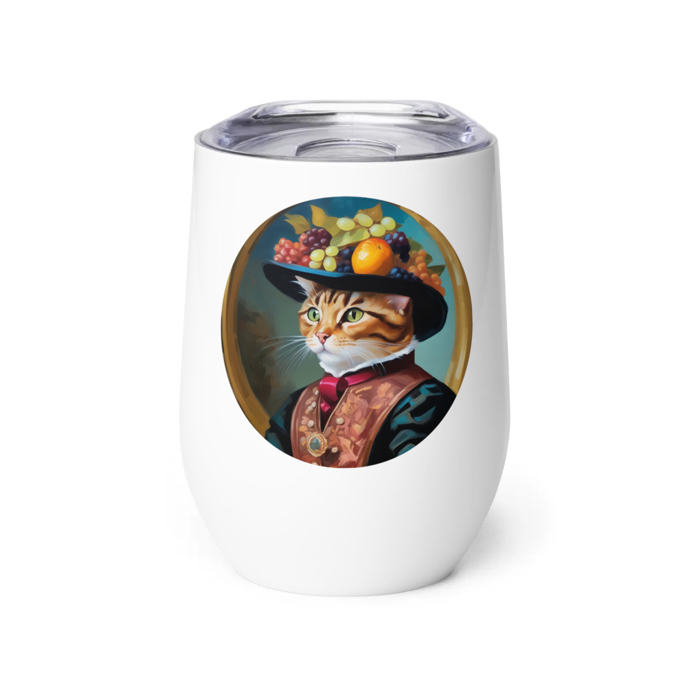 PugMug Custom Tabby Exotic Cat Wine Tumbler