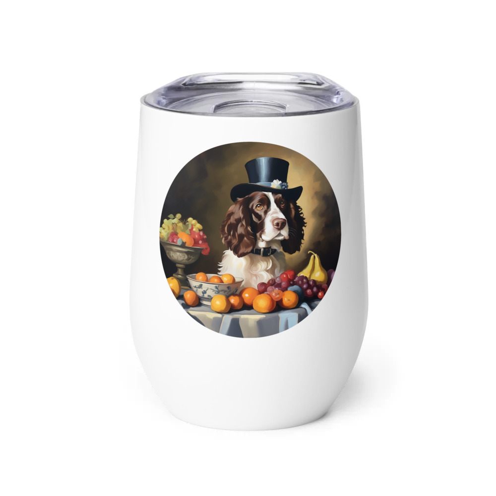 PugMug Custom English Springer Spaniel Wine Tumbler