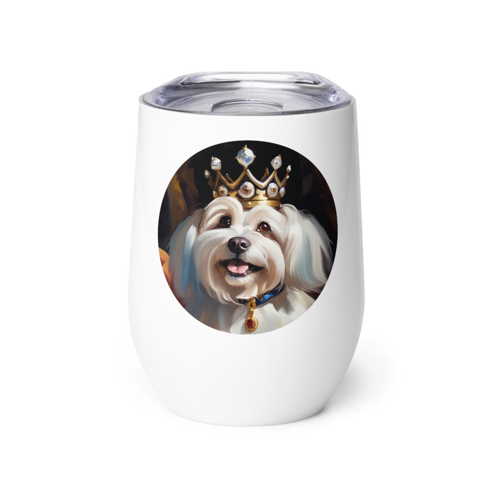 PugMug Custom White Havanese Dog Wine Tumbler