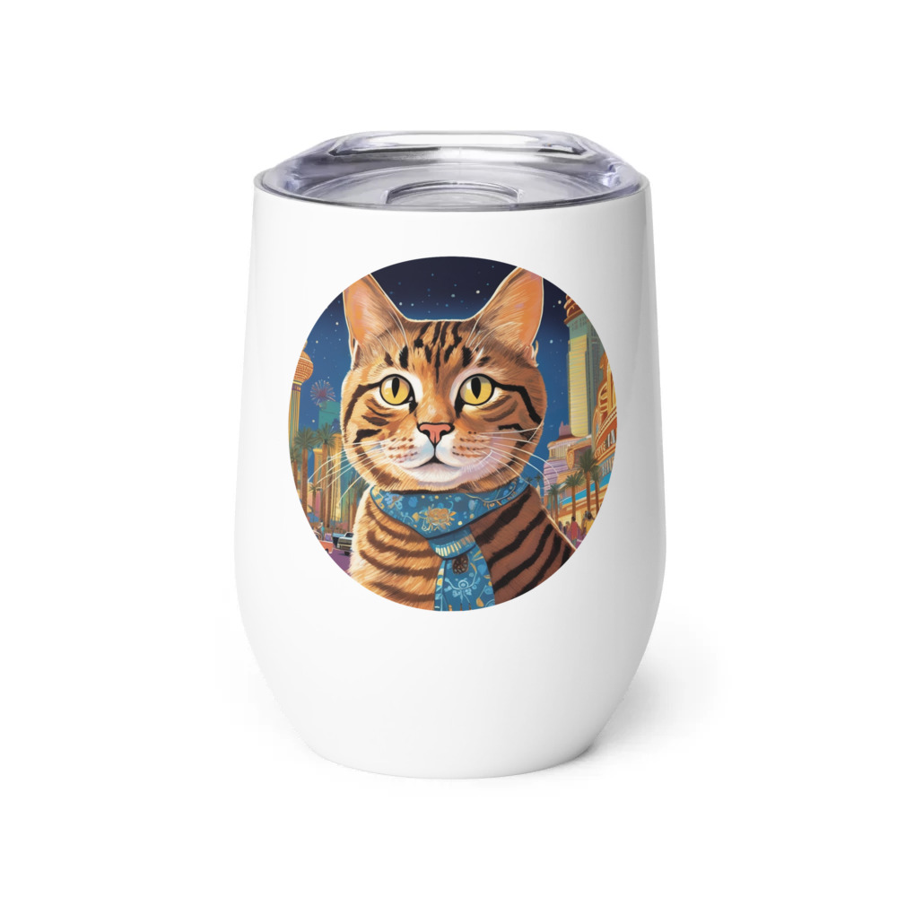 PugMug Custom Tabby Companion Cat Wine Tumbler