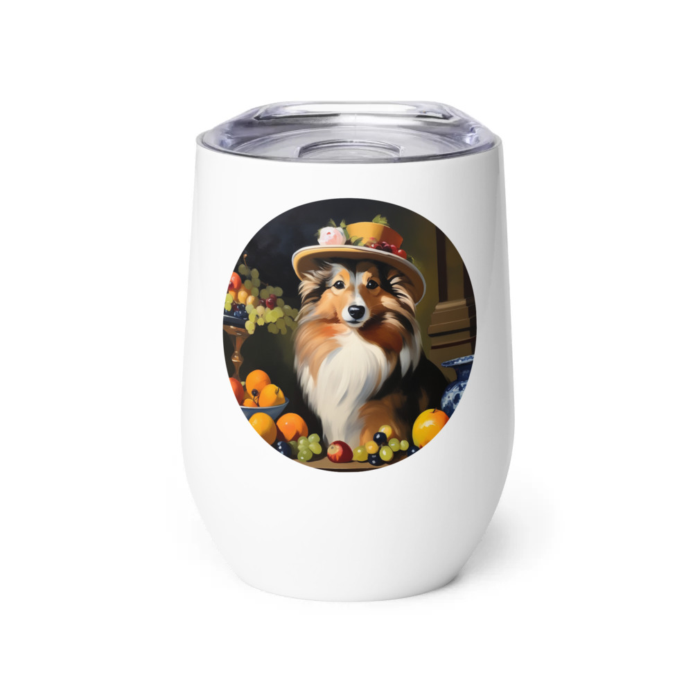 PugMug Custom Shetland Sheepdog Wine Tumbler