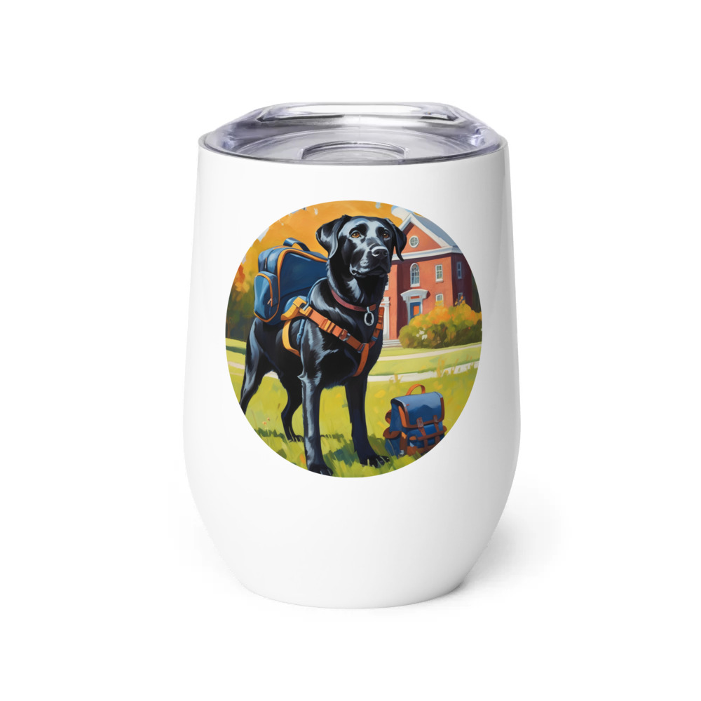PugMug Custom Black Labrador Retriever Wine Tumbler