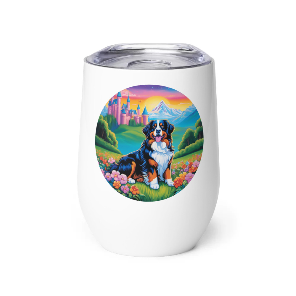 PugMug Custom Bernese Mountain Dog Wine Tumbler