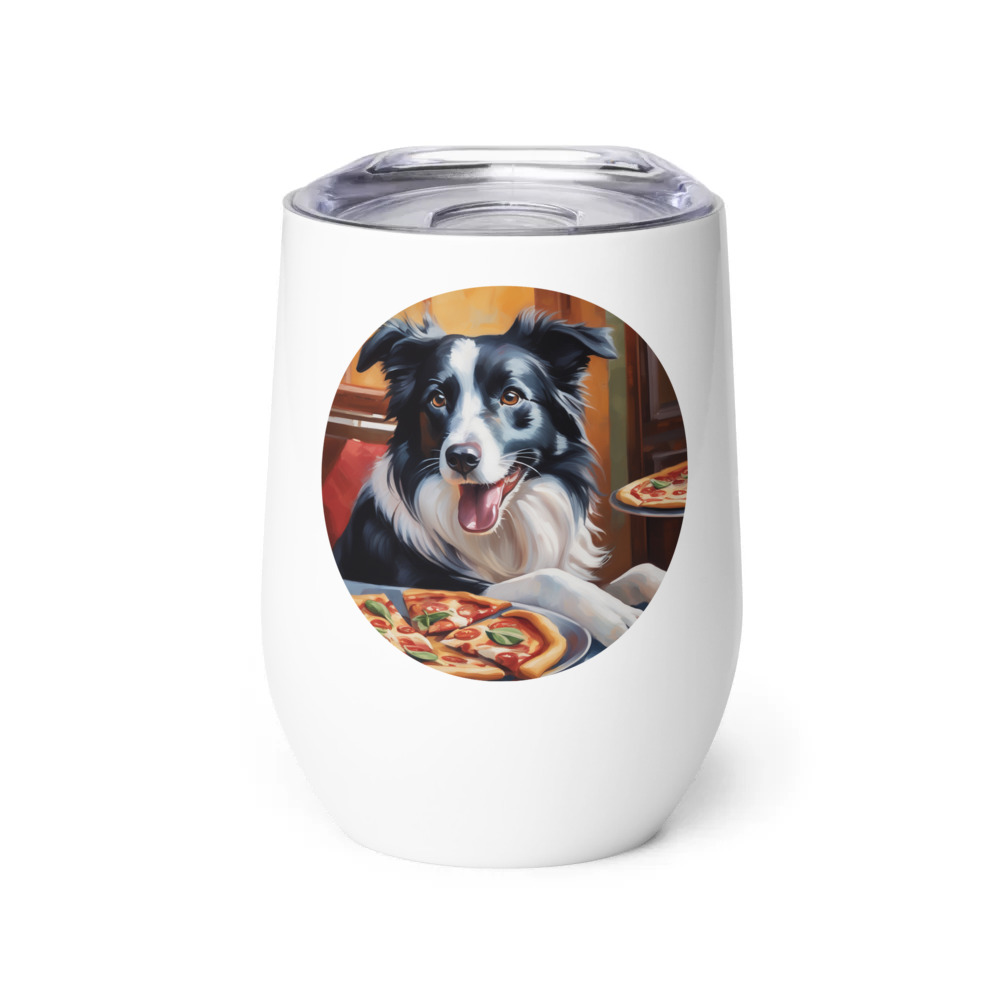 PugMug Custom Border Collie Wine Tumbler