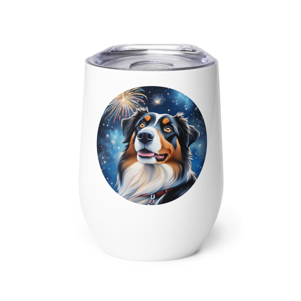 PugMug Custom Miniature American Shepherd Wine Tumbler