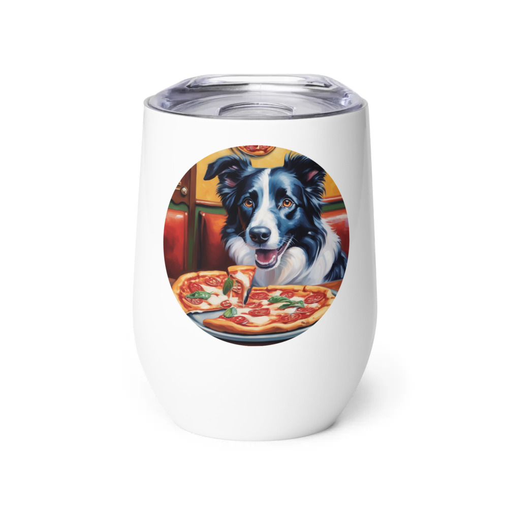 PugMug Custom Border Collie Wine Tumbler