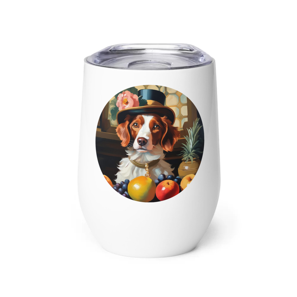 PugMug Custom Brittany Dog Wine Tumbler