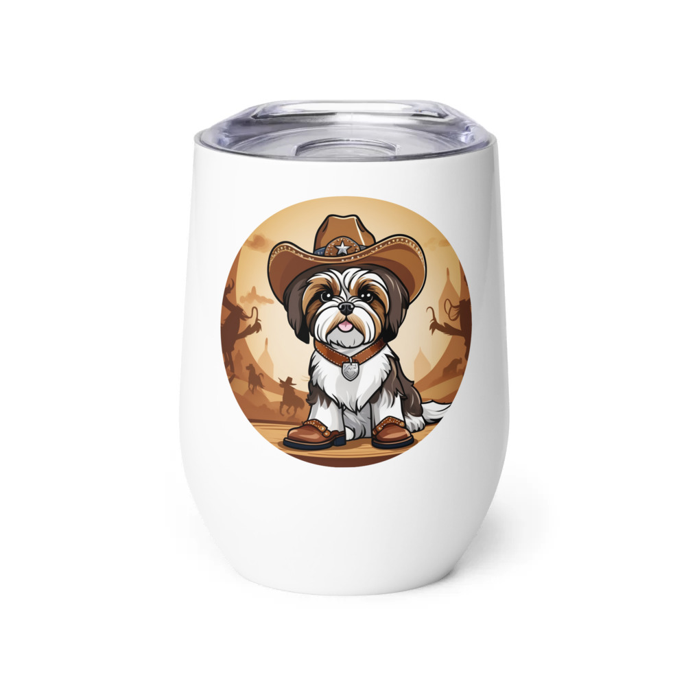 PugMug Custom Shih Tzu Wine Tumbler