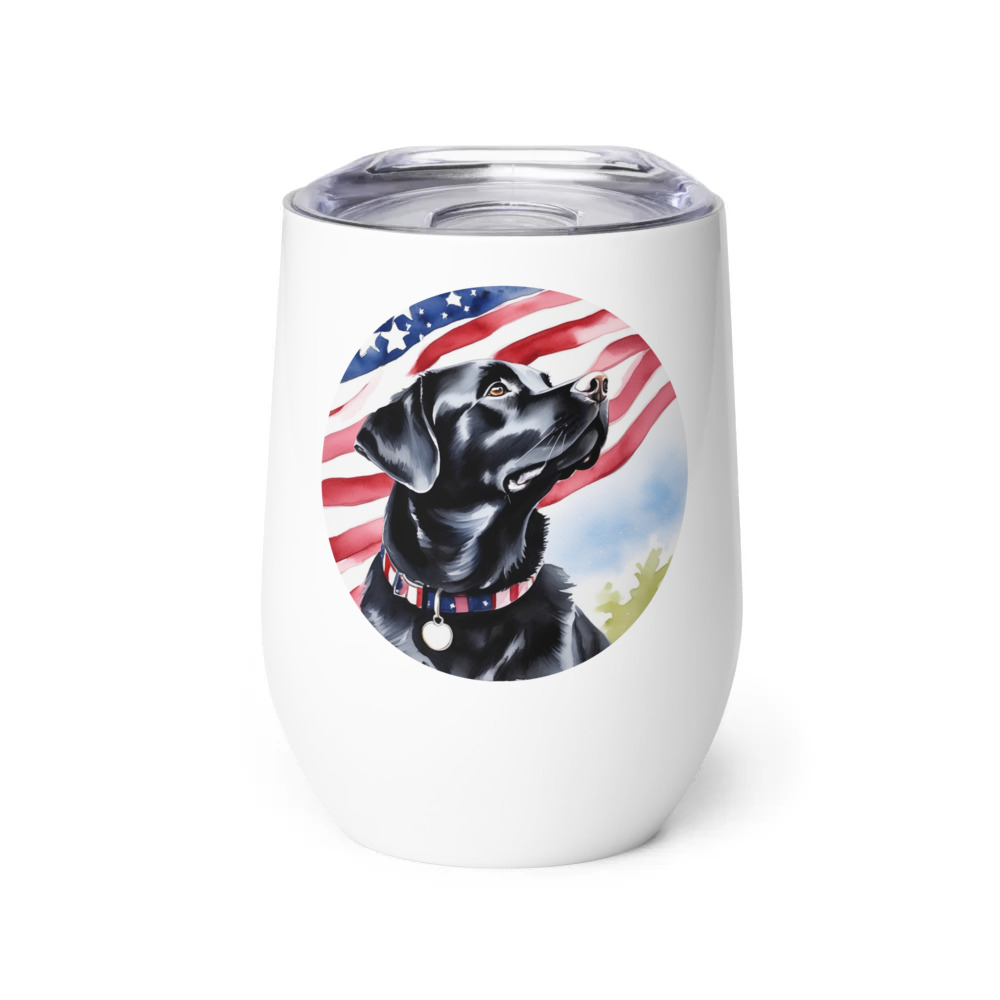 PugMug Custom Black Labrador Retriever Wine Tumbler
