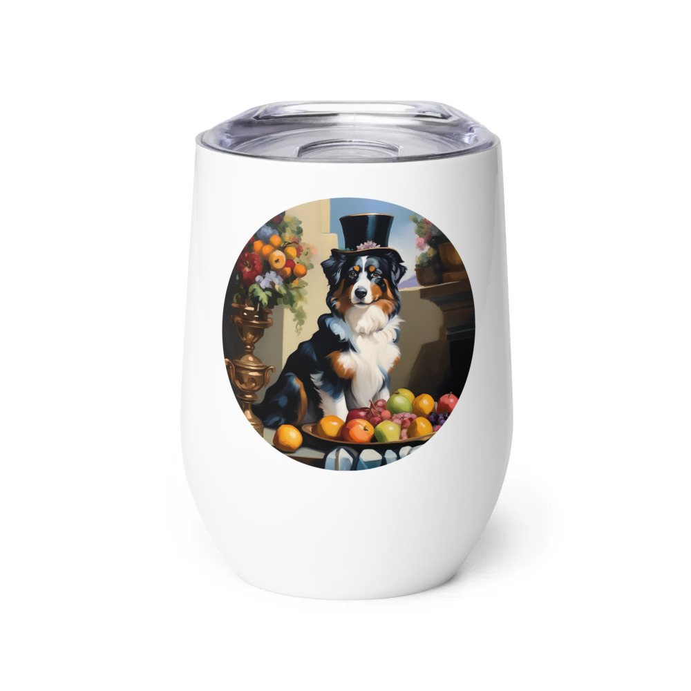 PugMug Custom Miniature American Shepherd Wine Tumbler