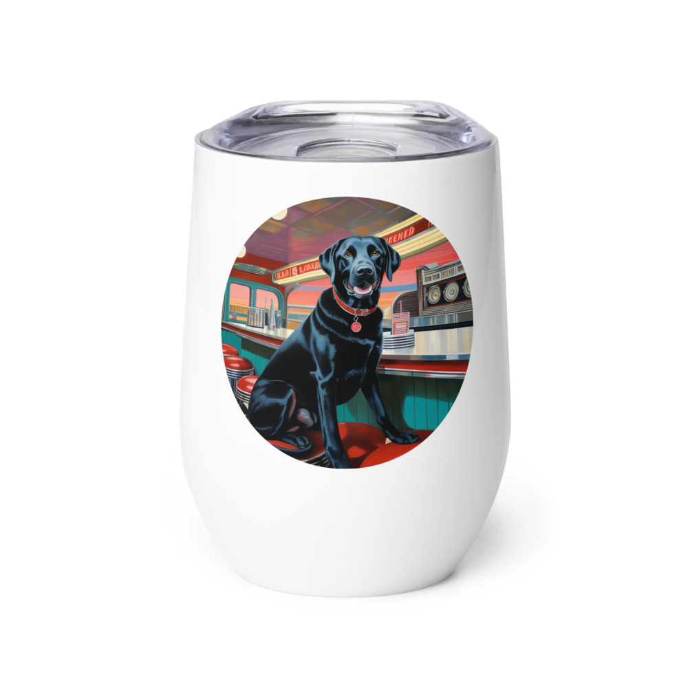 PugMug Custom Black Labrador Retriever Wine Tumbler