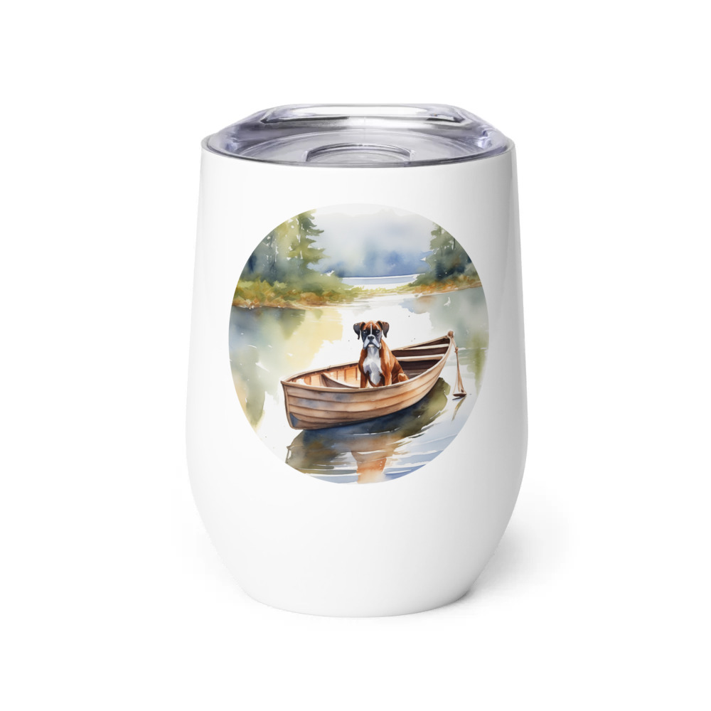 PugMug Custom Boxer Dog Wine Tumbler