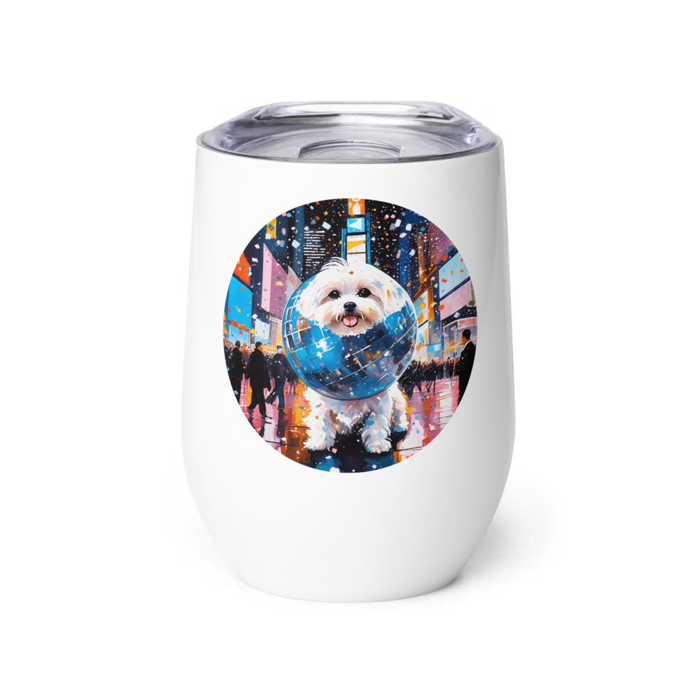 PugMug Custom Maltese Dog Wine Tumbler