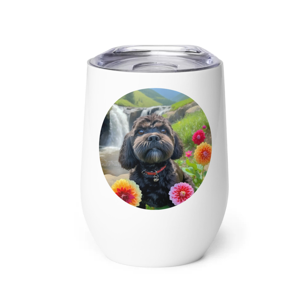 PugMug Custom Lily Wine Tumbler