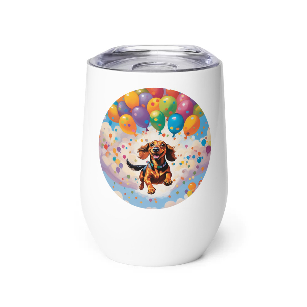 PugMug Custom Tan Dachshund Wine Tumbler