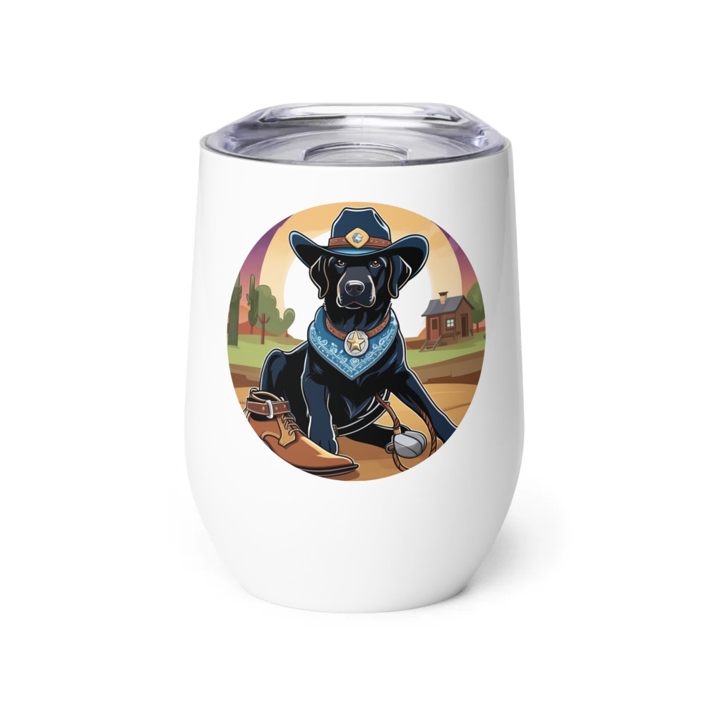 PugMug Custom Black Labrador Retriever Wine Tumbler