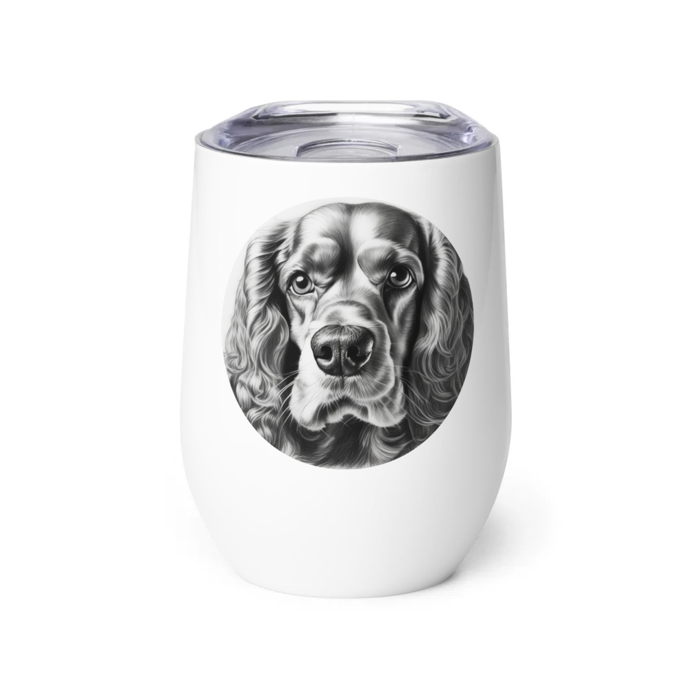 PugMug Custom Cocker Spaniel Wine Tumbler