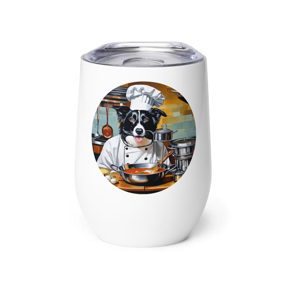 PugMug Custom Border Collie Wine Tumbler