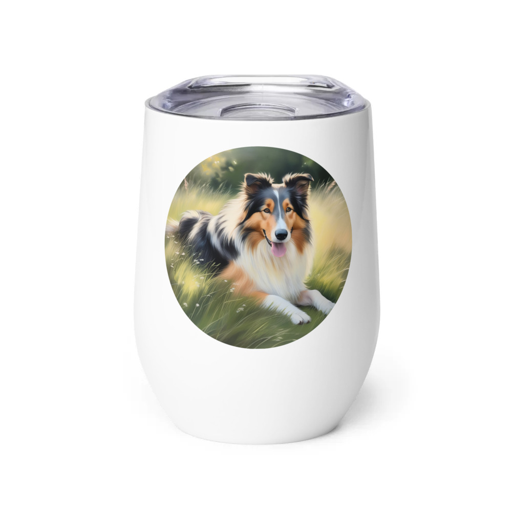 PugMug Custom Collie Wine Tumbler