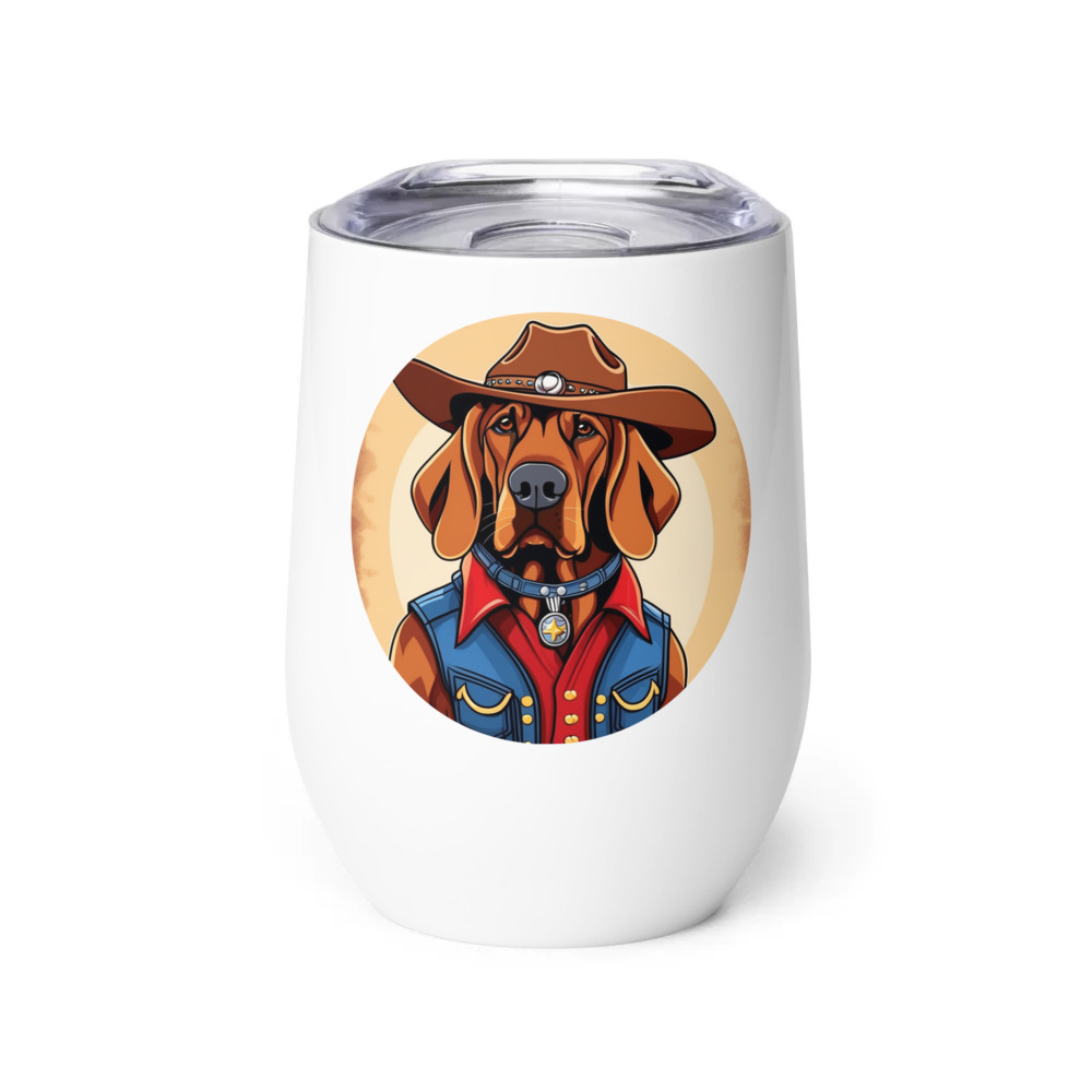 PugMug Custom Bloodhound Wine Tumbler