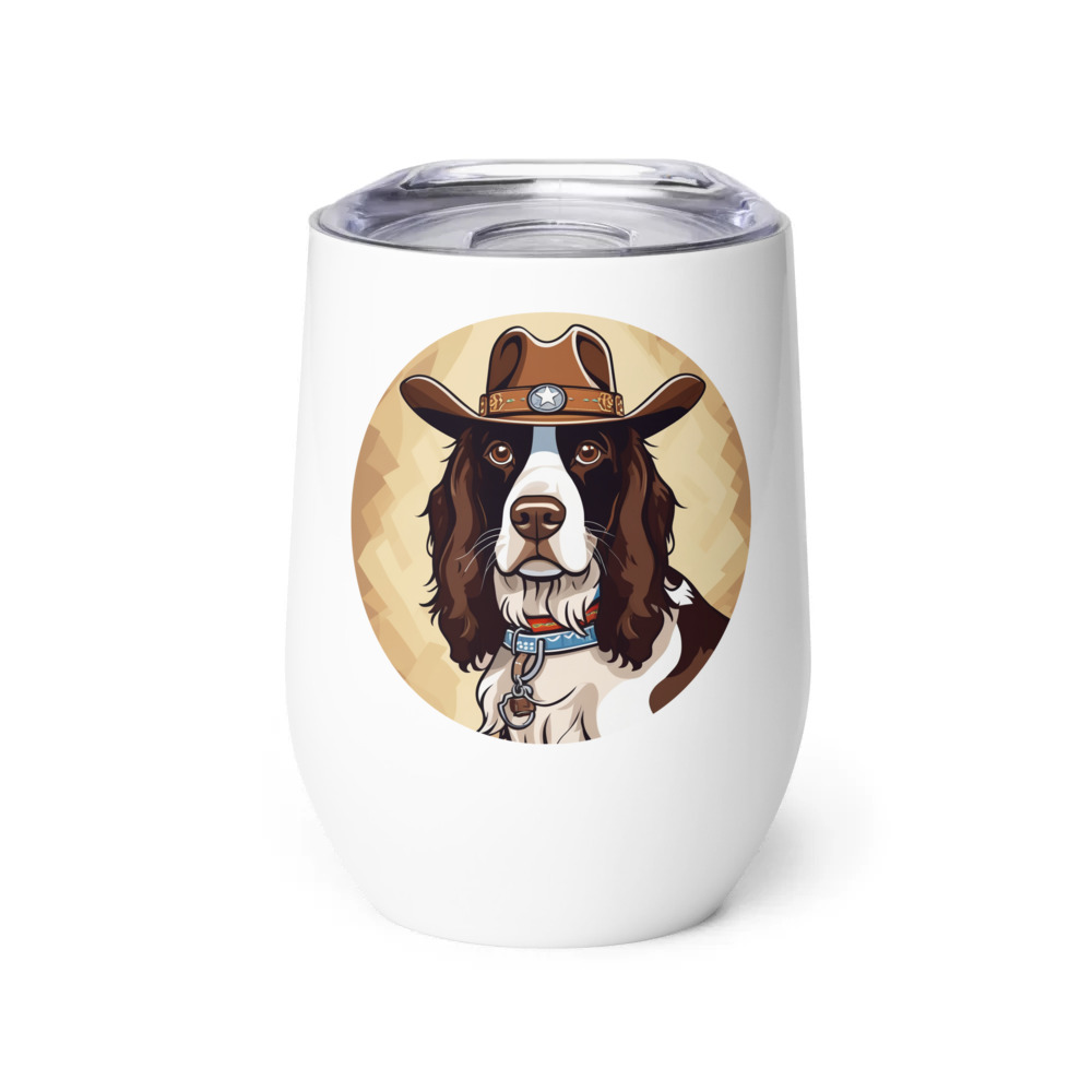 PugMug Custom English Springer Spaniel Wine Tumbler