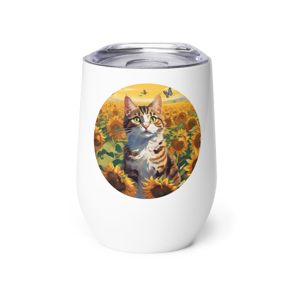 PugMug Custom Tabby Companion Cat Wine Tumbler