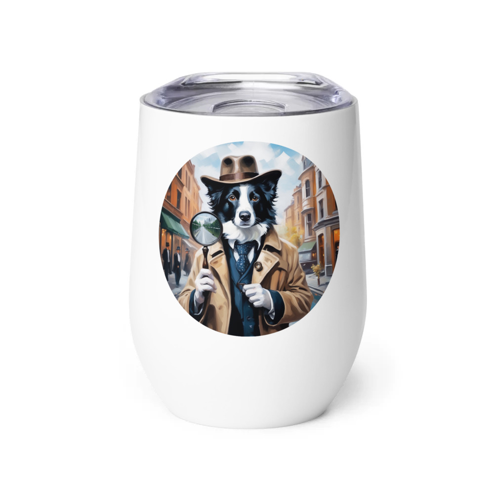 PugMug Custom Border Collie Wine Tumbler