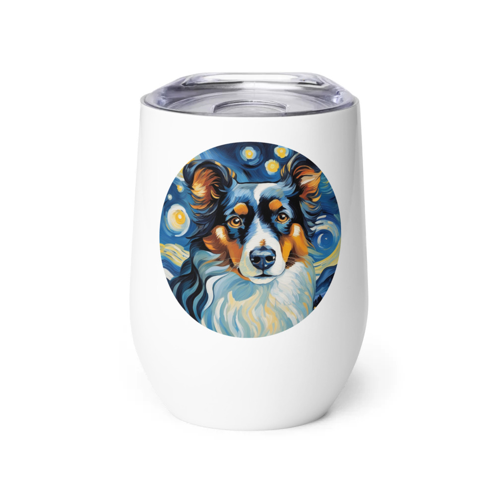 PugMug Custom Miniature American Shepherd Wine Tumbler