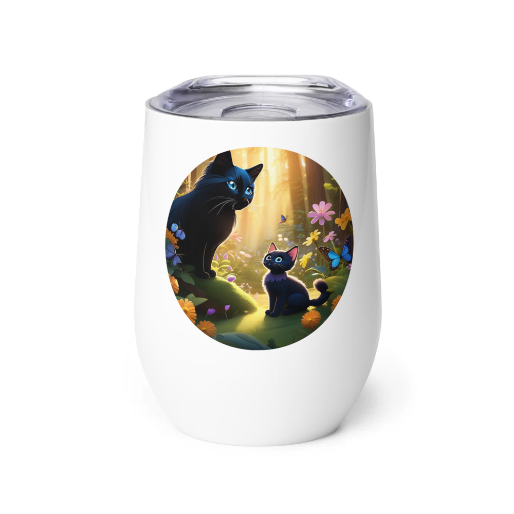 PugMug Custom Black Ragdoll Cat Wine Tumbler