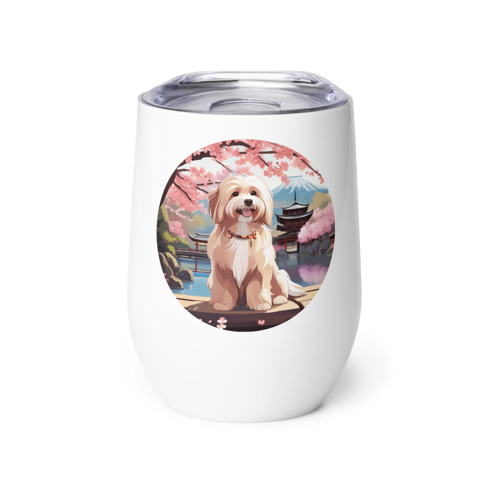 PugMug Custom Tan Havanese Dog Wine Tumbler
