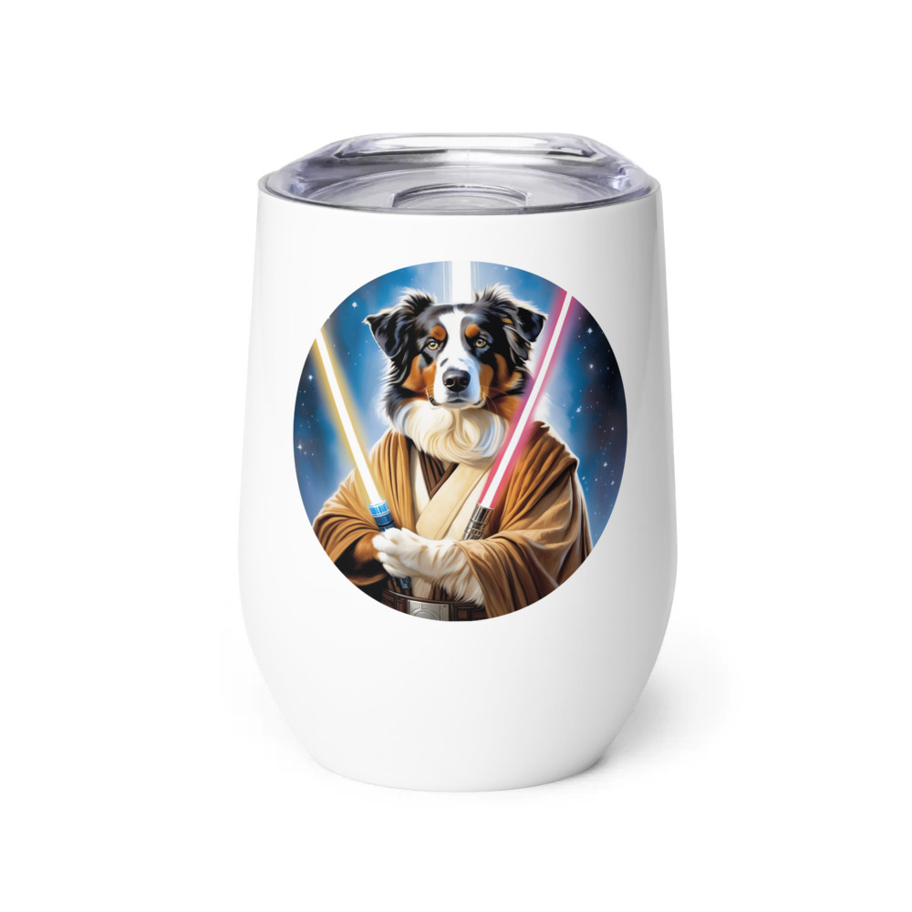 PugMug Custom Australian Shepherd Dog Wine Tumbler