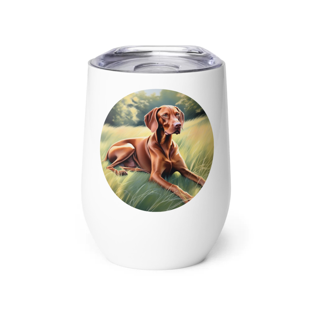 PugMug Custom Vizsla Wine Tumbler