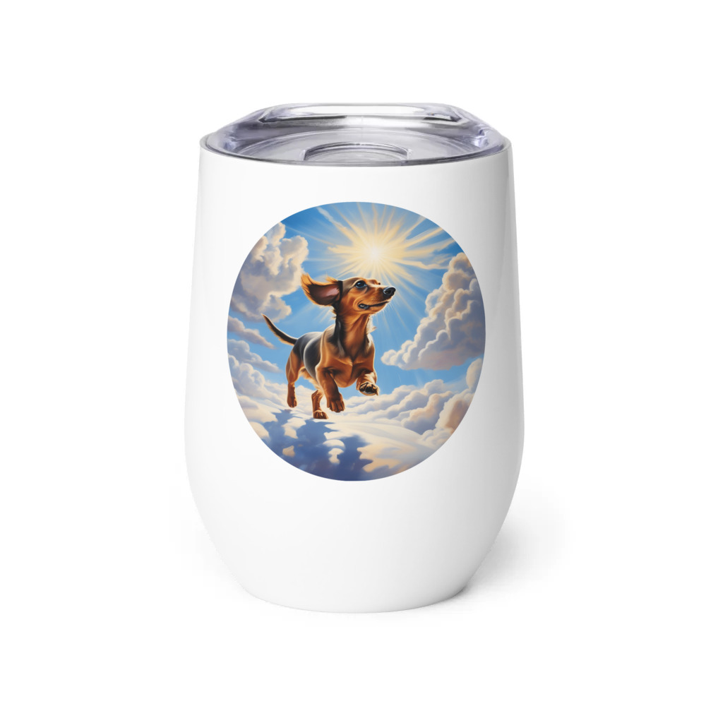 PugMug Custom Tan Dachshund Wine Tumbler