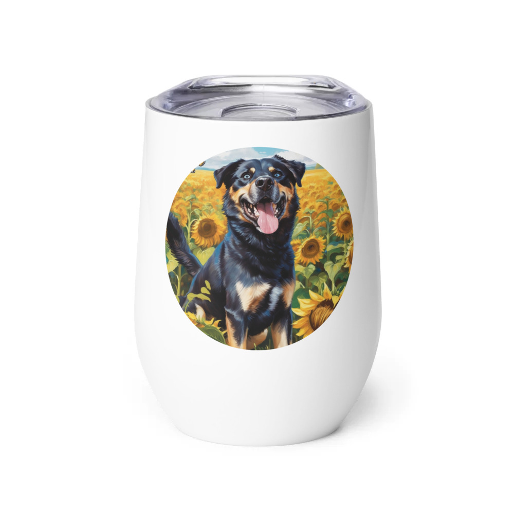 PugMug Custom Blue Wine Tumbler