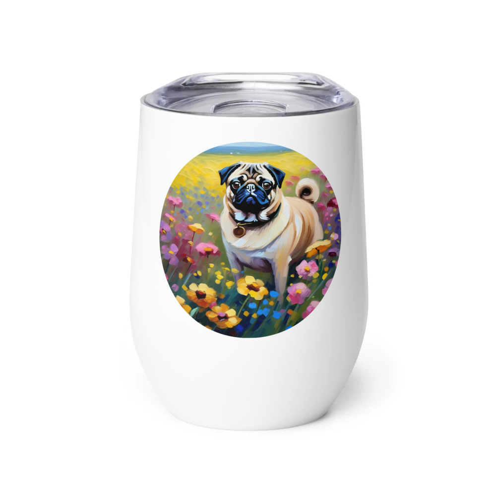 PugMug Custom Pug Wine Tumbler