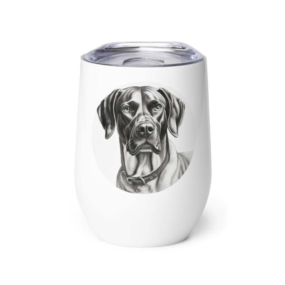 PugMug Custom Pointer Dog Wine Tumbler