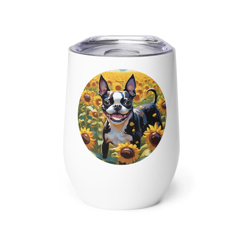 PugMug Custom Boston Terrier Wine Tumbler