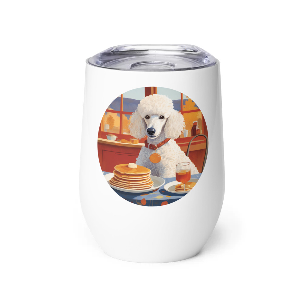 PugMug Custom White Poodle Wine Tumbler