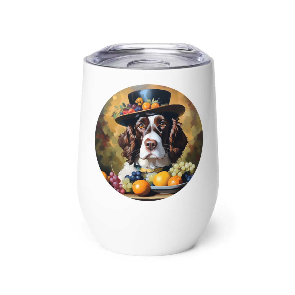 PugMug Custom English Springer Spaniel Wine Tumbler