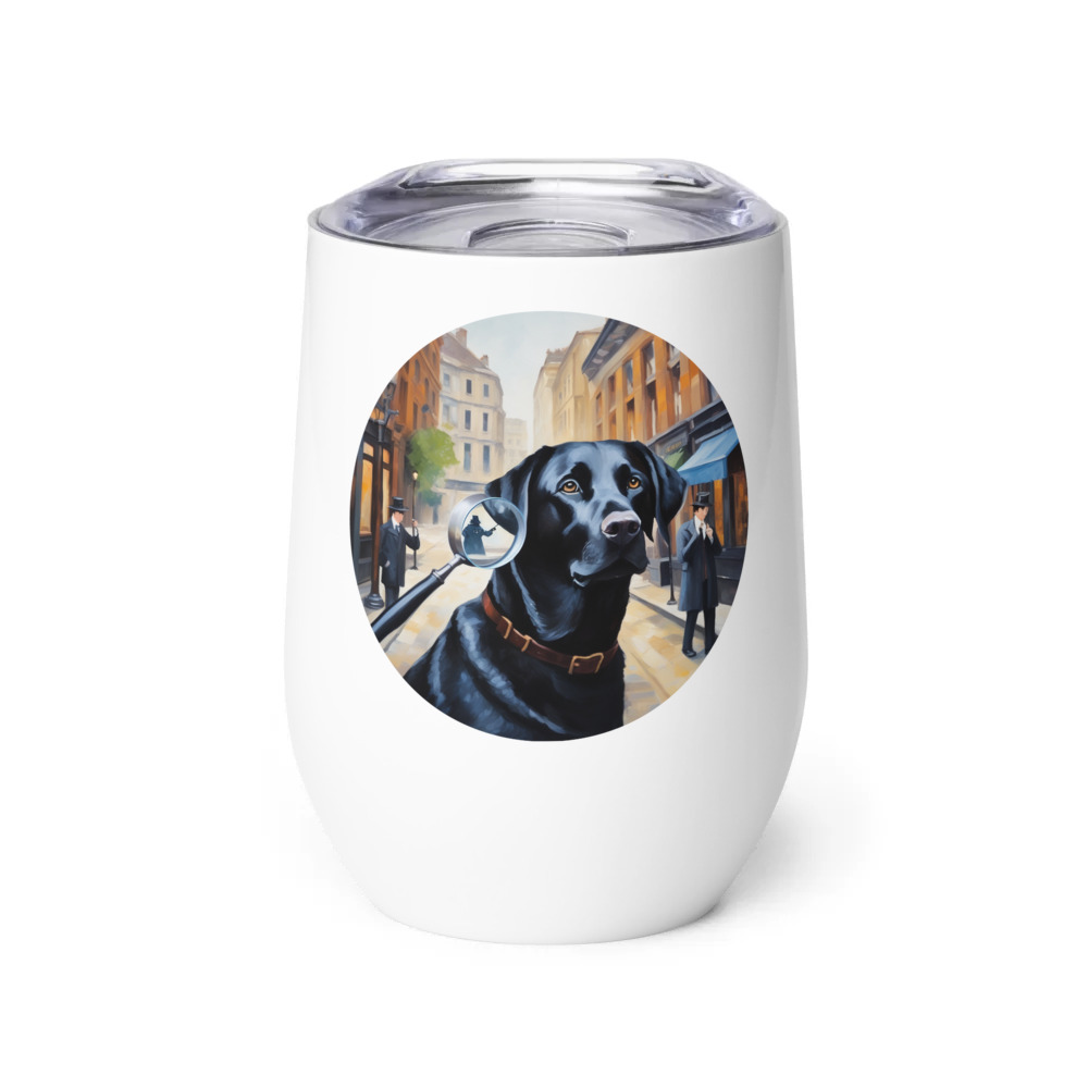 PugMug Custom Black Labrador Retriever Wine Tumbler