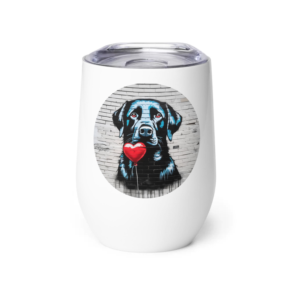 PugMug Custom Black Labrador Retriever Wine Tumbler