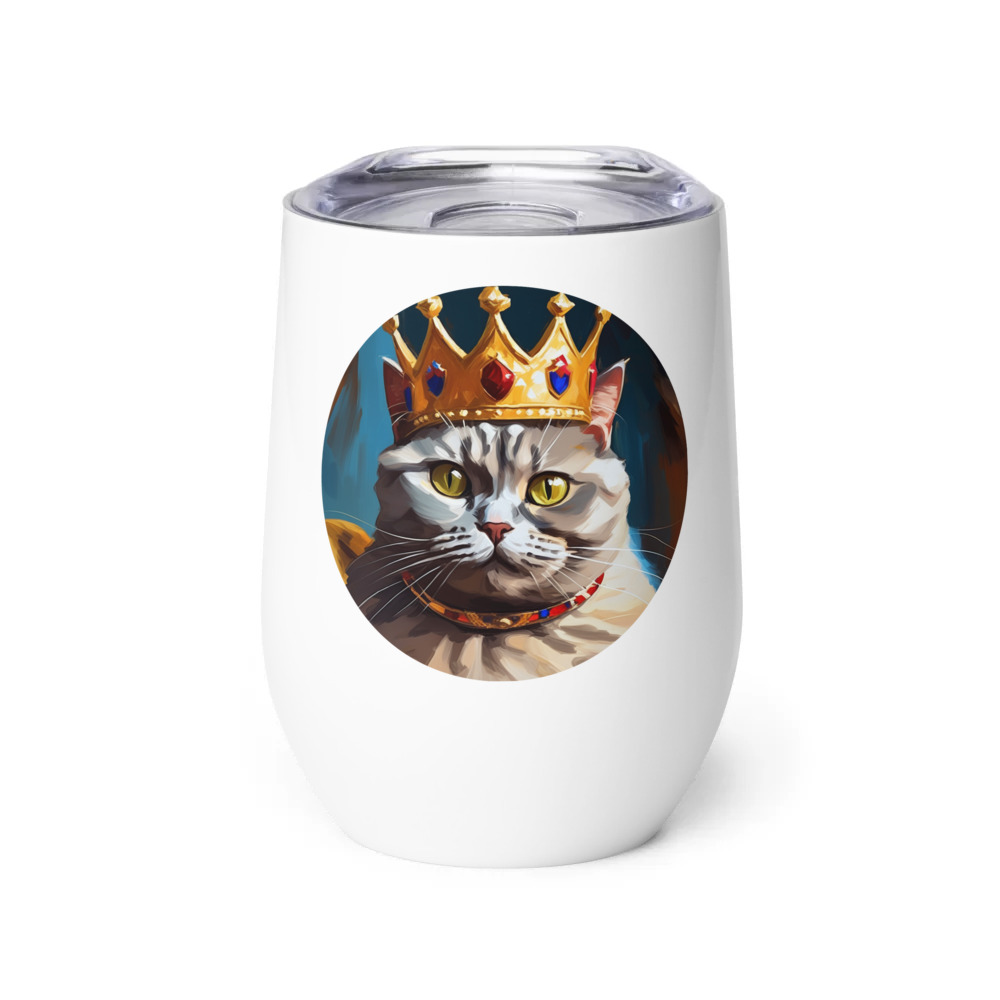 PugMug Custom Tabby British Shorthair Cat Wine Tumbler