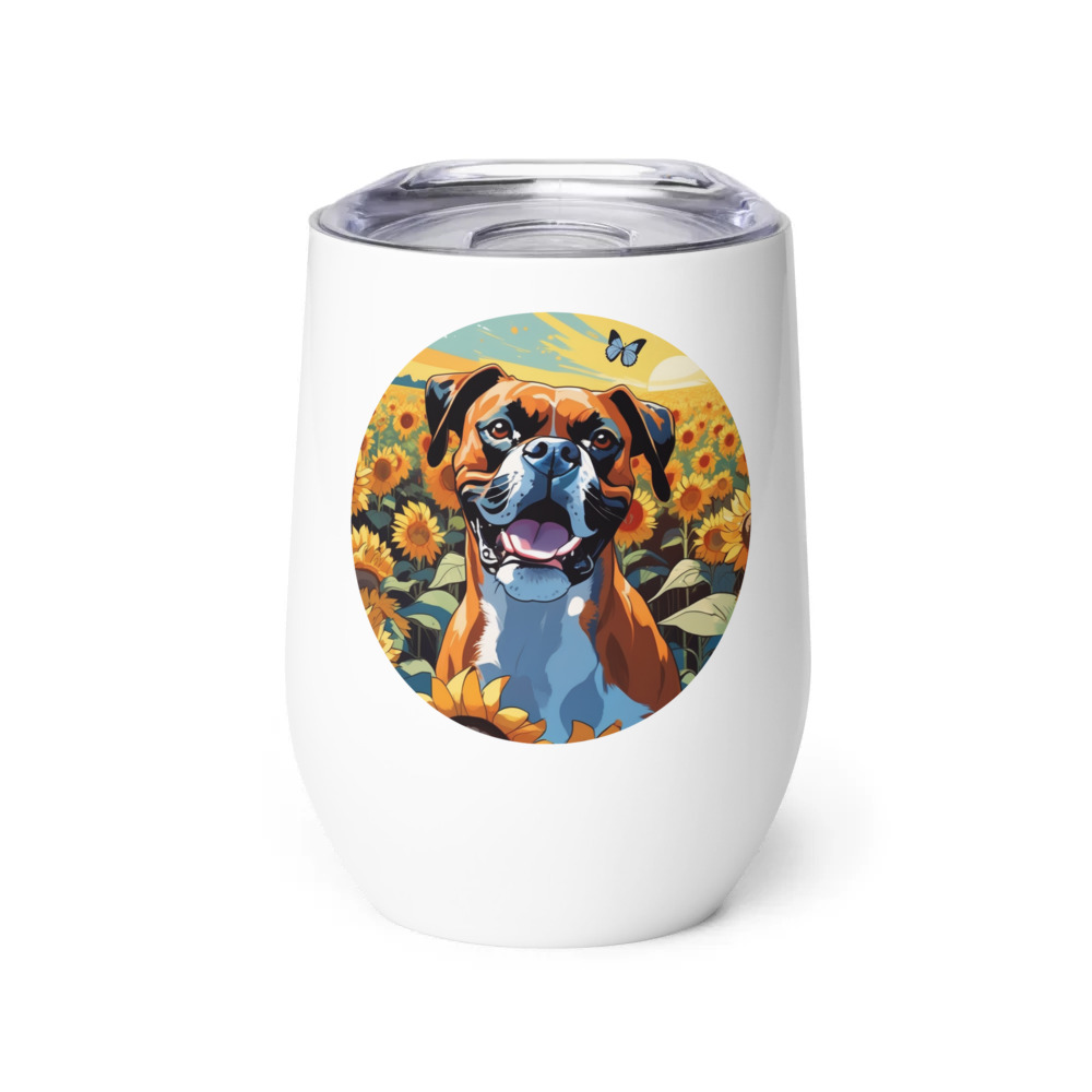 PugMug Custom Boxer Dog Wine Tumbler