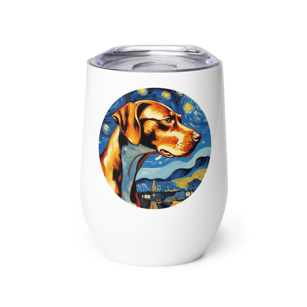 PugMug Custom Pointer Dog Wine Tumbler