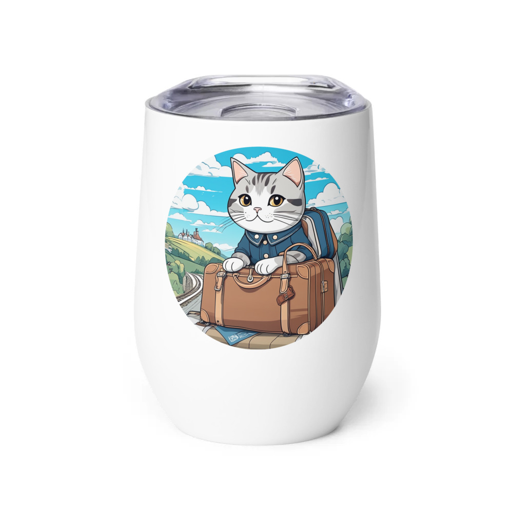 PugMug Custom Tabby British Shorthair Cat Wine Tumbler