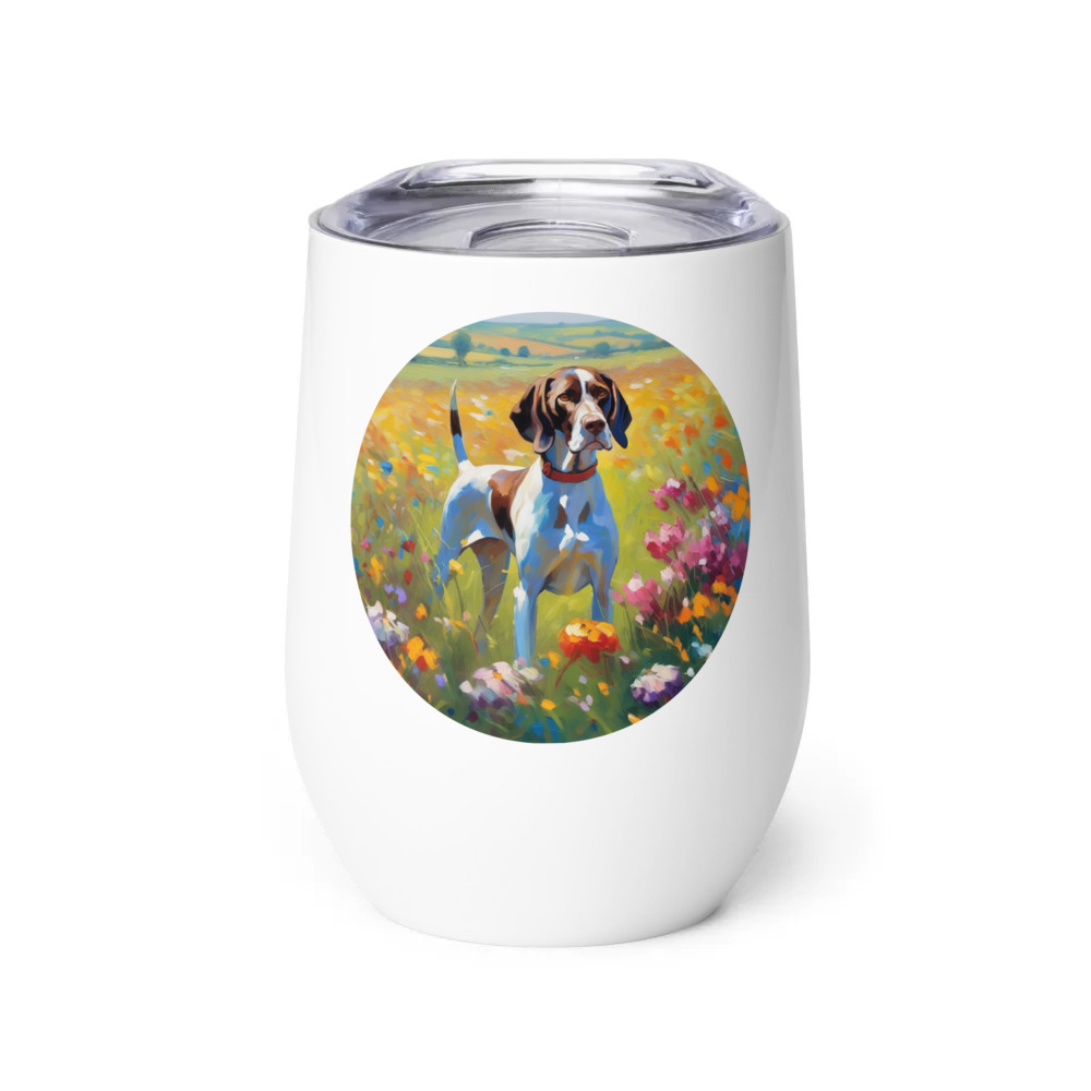 PugMug Custom Pointer Dog Wine Tumbler