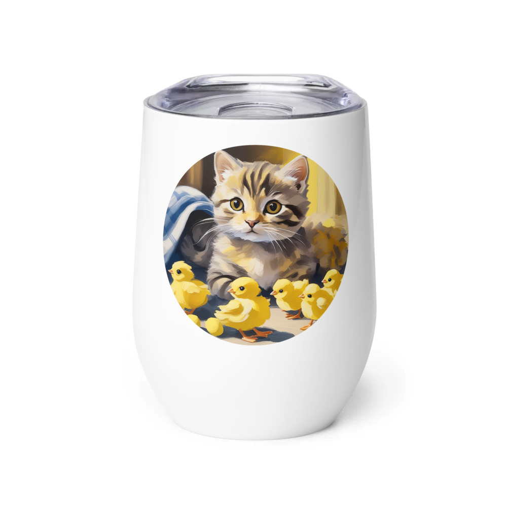 PugMug Custom Tabby Scottish Fold Cat Wine Tumbler
