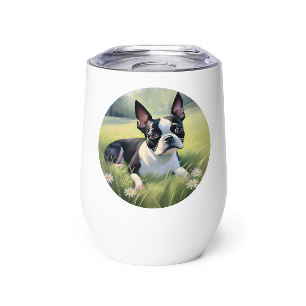 PugMug Custom Boston Terrier Wine Tumbler